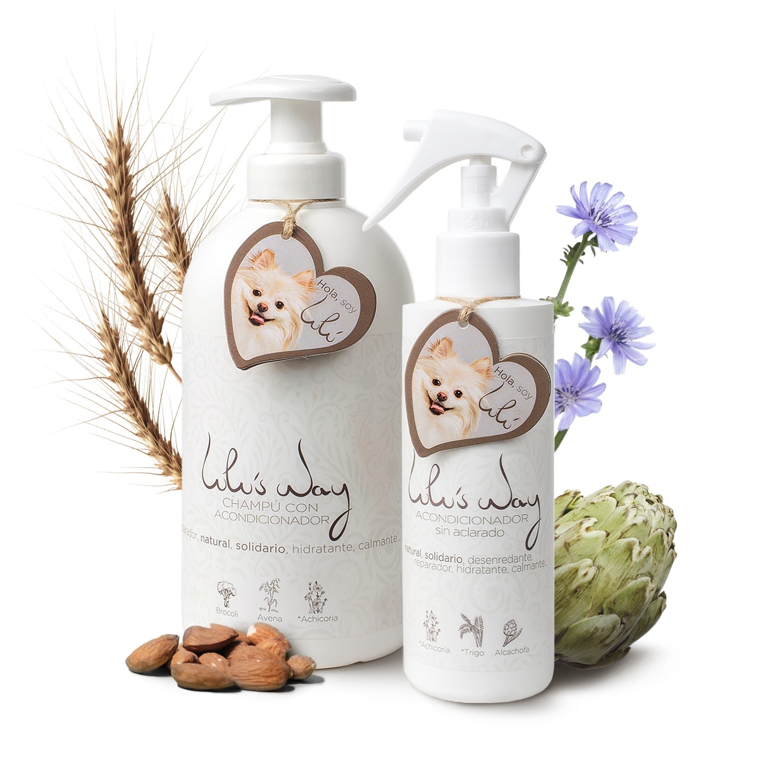 Champú Natural Perros con Acondicionador + Acondicionador Perros sin Aclarado