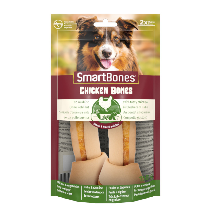 2 huesos SmartBones Huesos de Pollo Medianos para perros