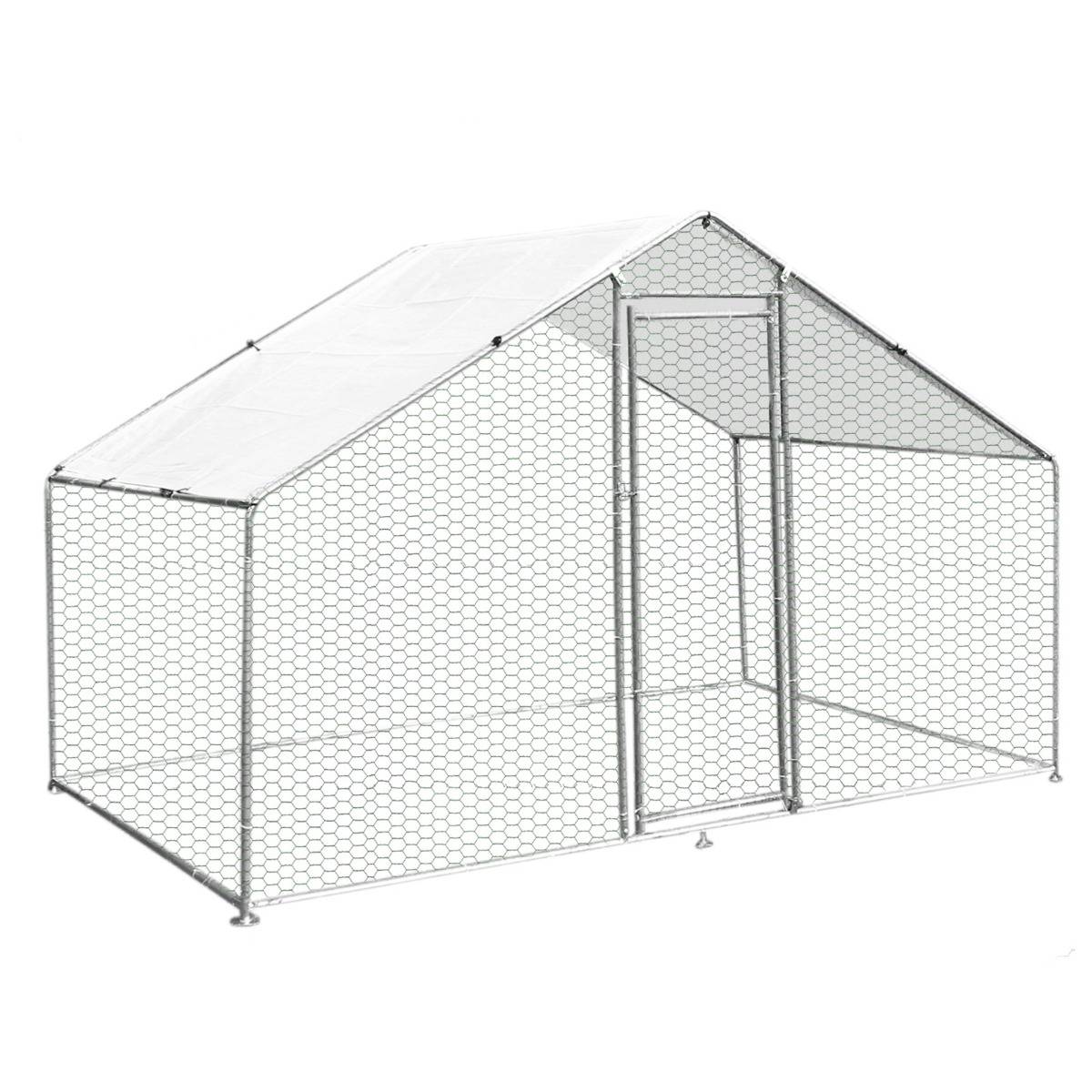 Jaula Aves de Corral Valla Cercado Caja Pollos Acero Pollos 3m x 2m x 2m