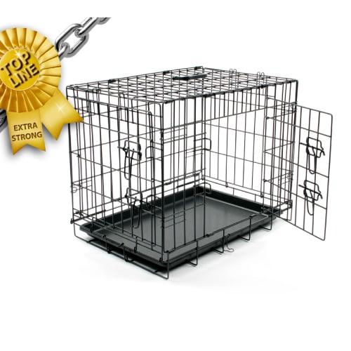 DUVO JAULA METAL NEGRA EXTRAFUERTE 2 PUERTAS (T-S 62 x 44 x 50 CM)