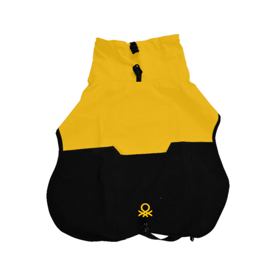 IMPERMEABLE PARA PERRO BENETTON AMARILLO Y NEGRO TALLA 30 cm