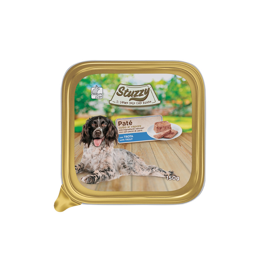 Stuzzy trucha tarrina para perros