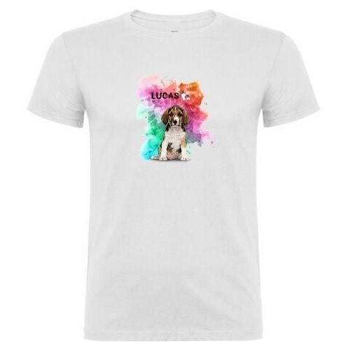 Camiseta unisex mancha de colores personalizable color Blanco, , large image number null