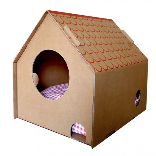 Frankie´s casa de cartón marrón para gatos, , large image number null