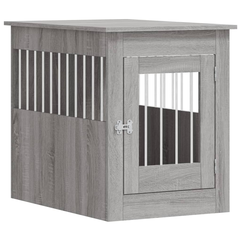 vidaXL Jaula para perros madera de ingeniería gris Sonoma 55x80x68 cm