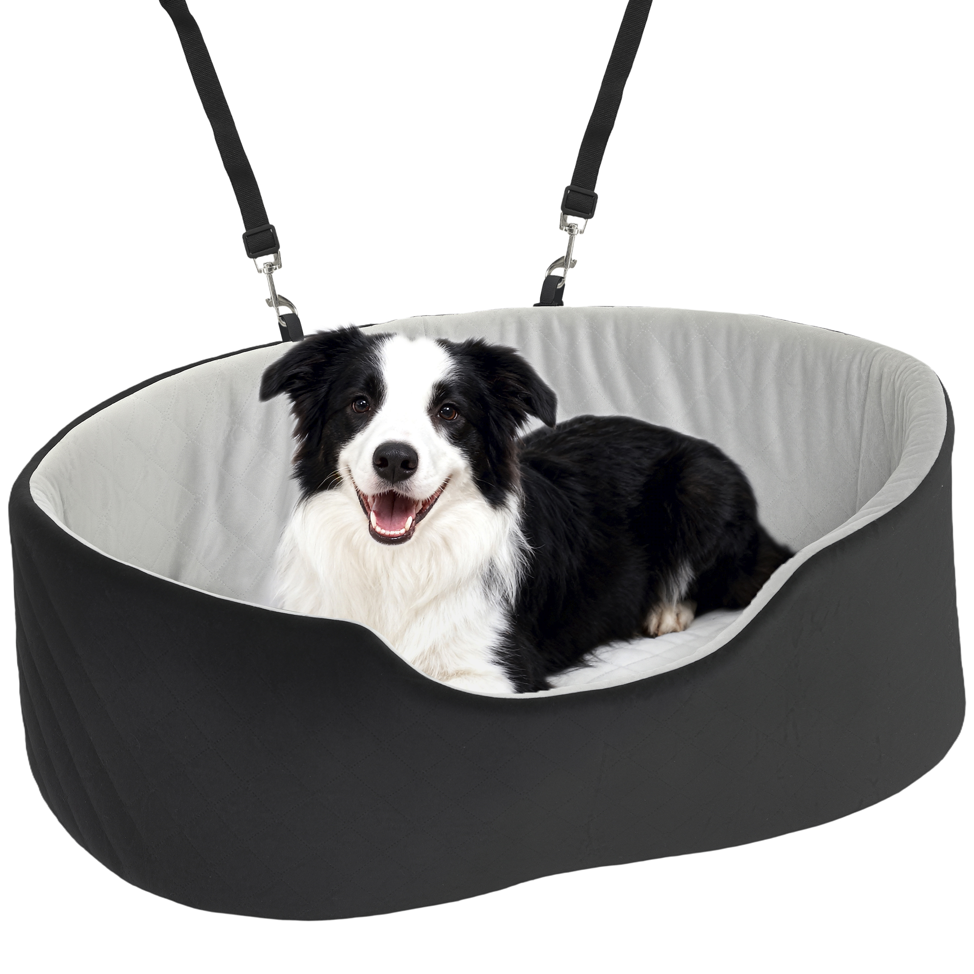 PawHut Asiento Coche Perros Negro