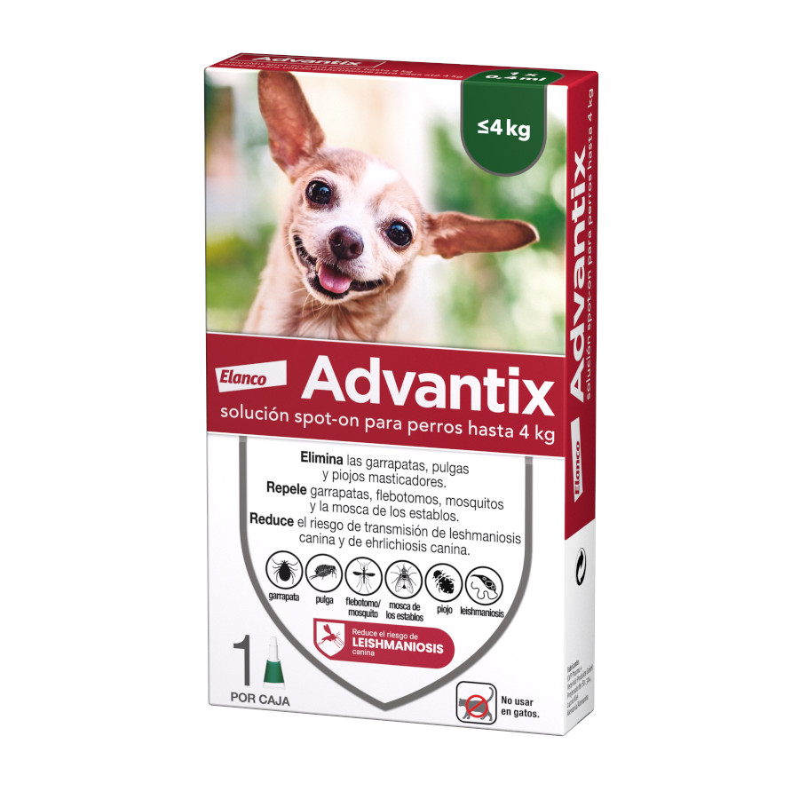 0-4 kg (1 ud.) Advantix Pipetas Antiparasitarias para perros