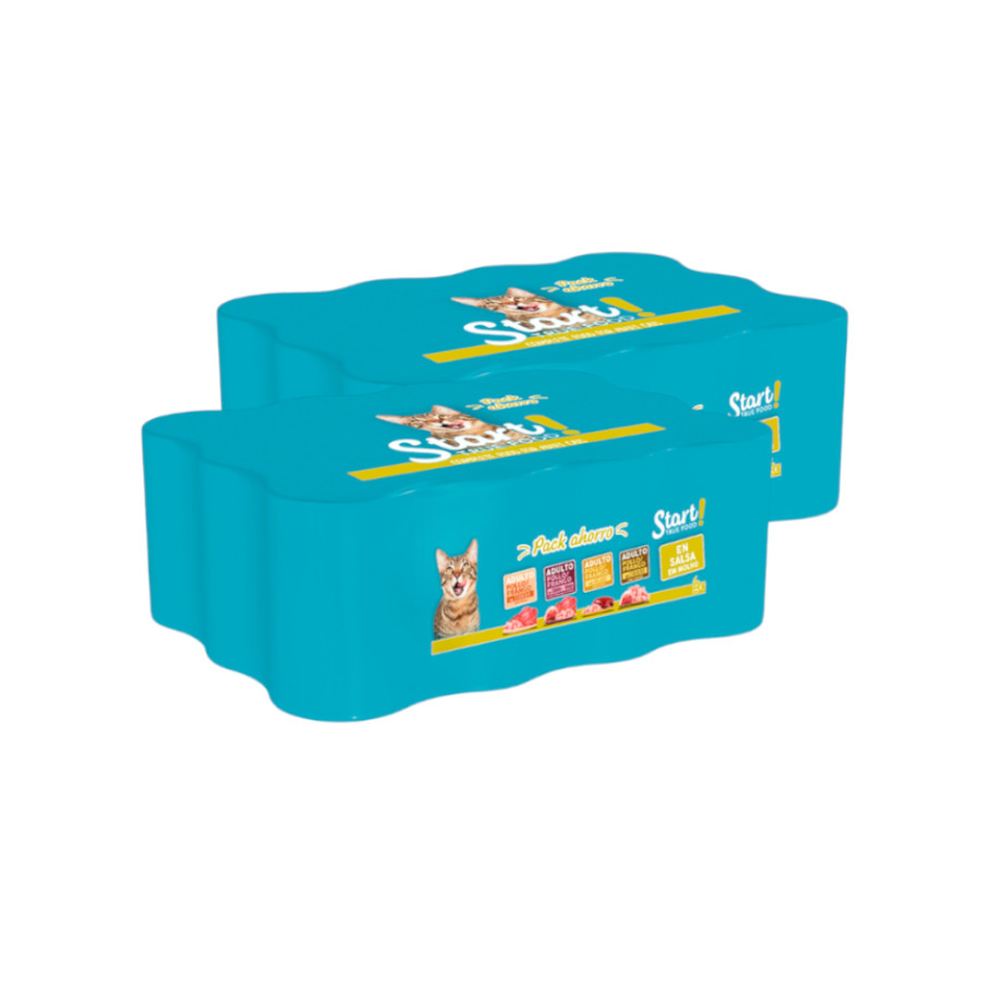 24 latas x 400 g Start Multipack de Carne en Salsa para Gatos ¡Pack ahorro!