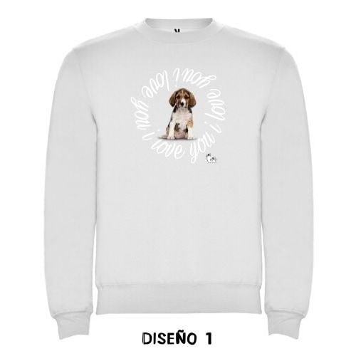 Sudadera con círculo "I love you" personalizable color Blanca, , large image number null