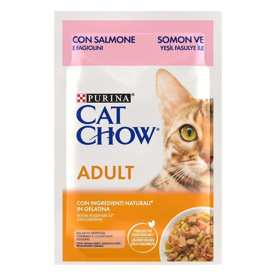 48 sobres x 85 g Cat Chow Salmón en Gelatina sobres para gatos ¡Pack ahorro!