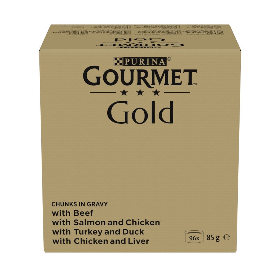96 latas x 85 g Gourmet Gold Bocaditos en salsa latas para gatos
