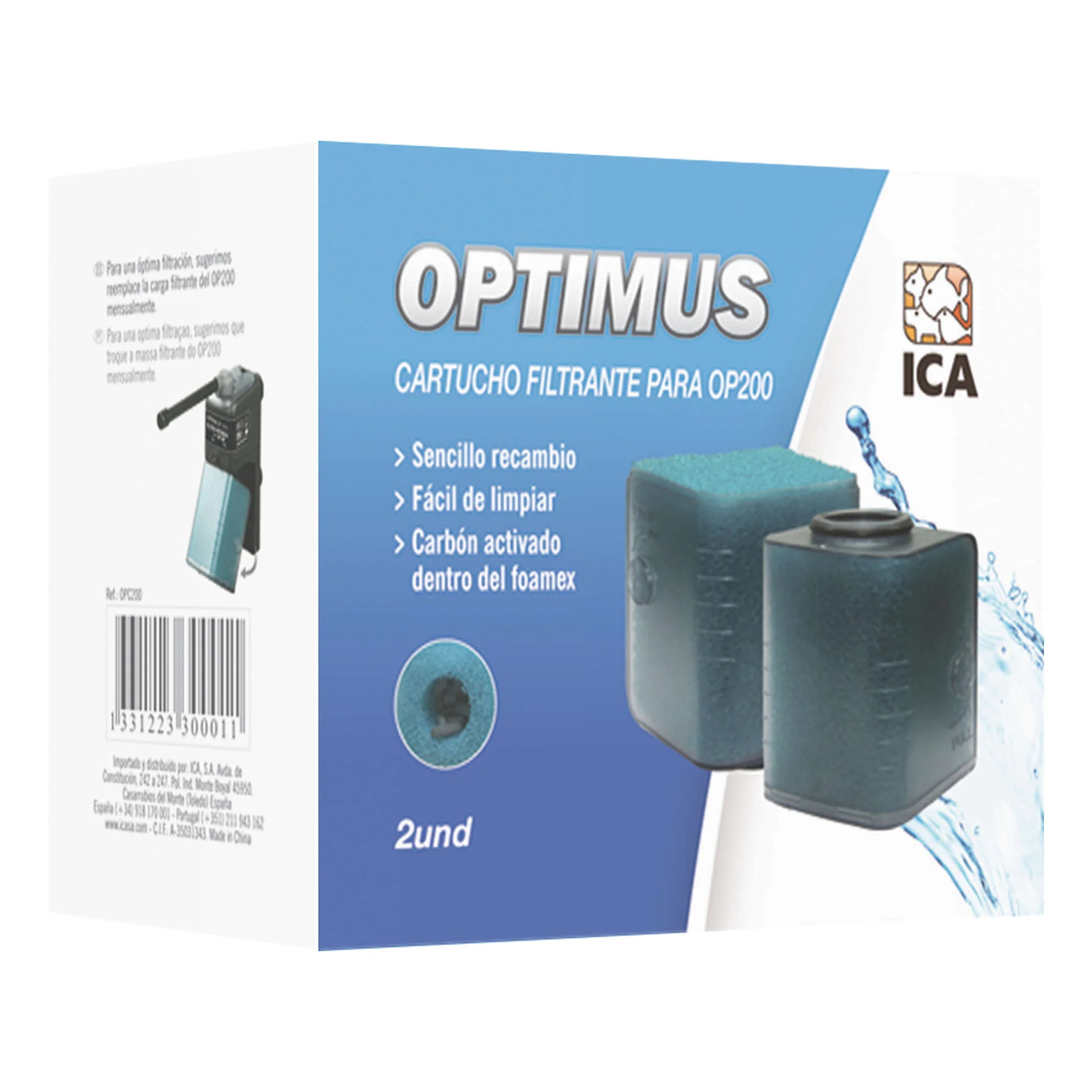 Carga FOAMEX + Carbón para OPTIMUS 400. 2 UNIDADES