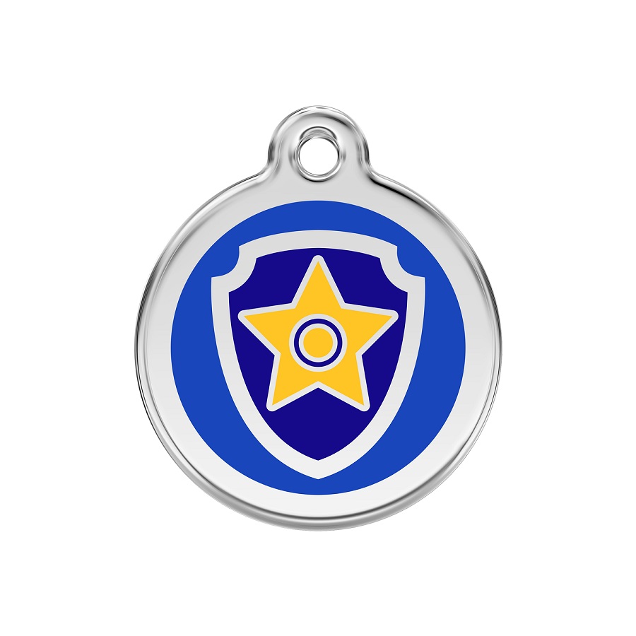 Placa identificativa Acero Inoxidable Esmalte Nickelodeon Paw Patrol Chase Azul para perros