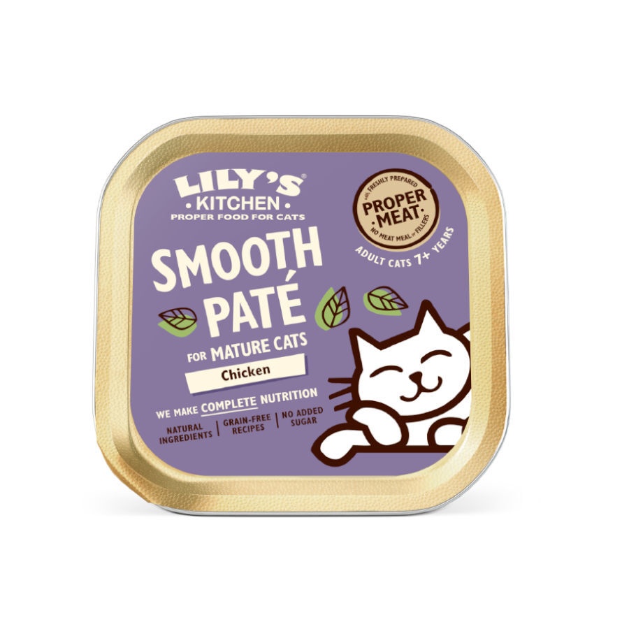 48 tarrinas x 85 g Lily’s Kitchen Mature Smooth Pollo en paté para gatos  ¡Pack ahorro!