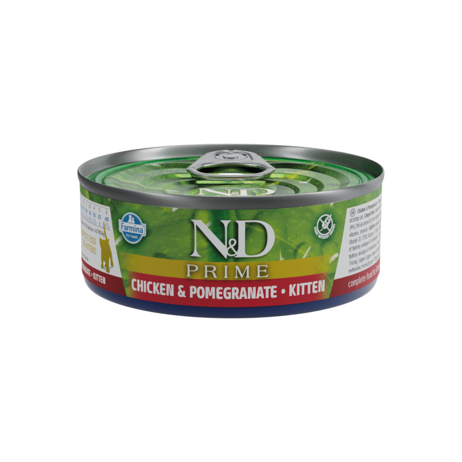 70 g Farmina N&D Prime Kitten Pollo y Granada lata para gatos
