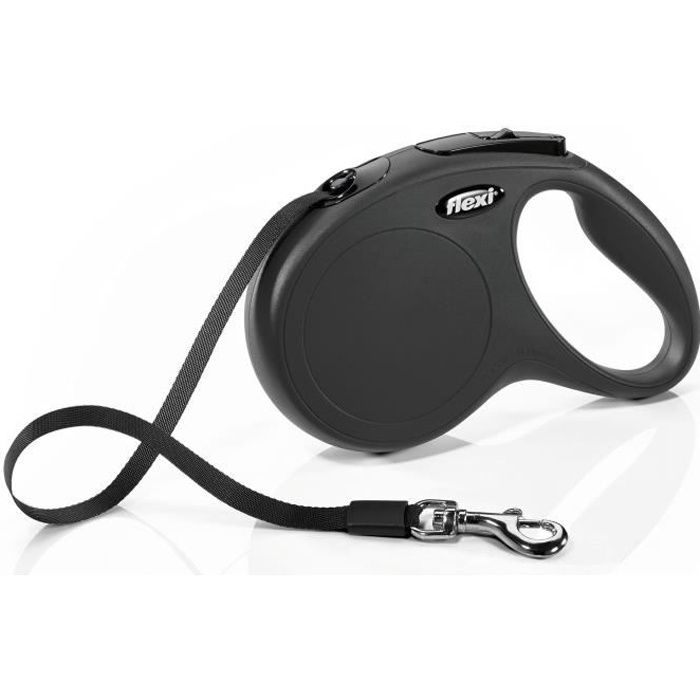 Correa de cuerda flexi classic m – longitud: 5 m – peso máximo: 25 kg – negro – para perros