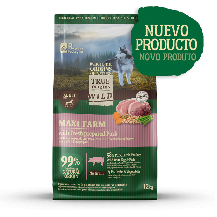 True Origins Wild Maxi Farm Cerdo pienso para perros