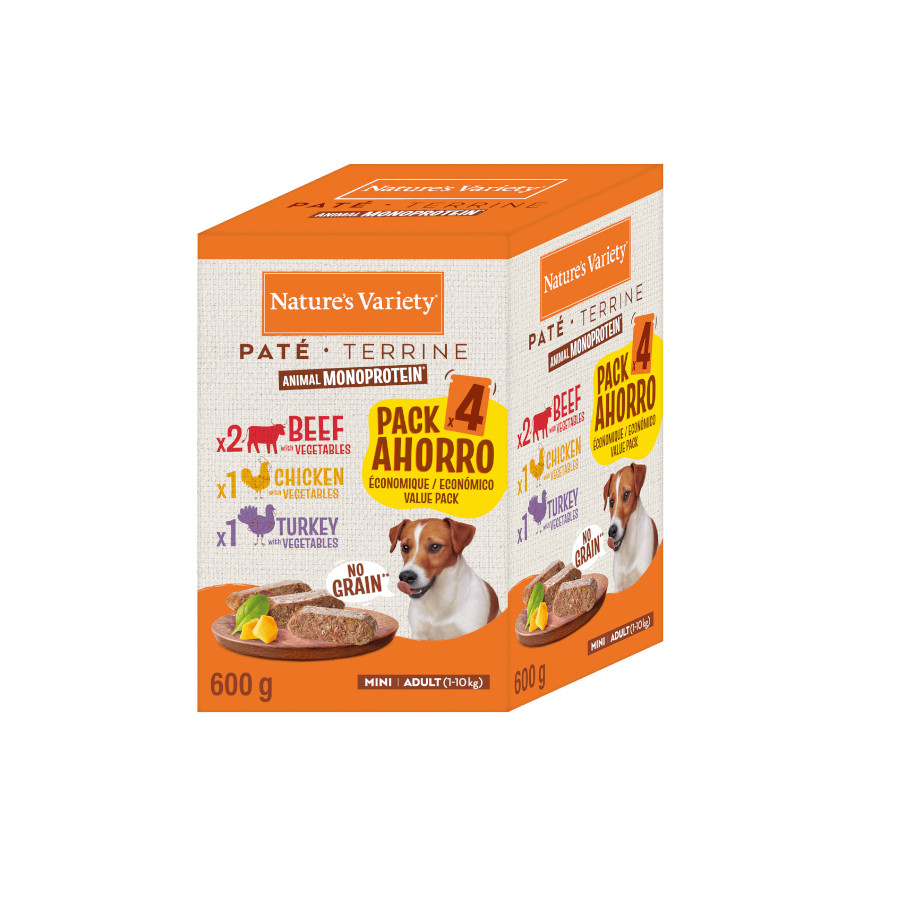 4 sobres x 150 g Nature’s Variety Adult Mini Paté sobre para perros