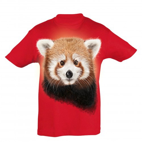 Camiseta Niño Panda rojo color Rojo, , large image number null