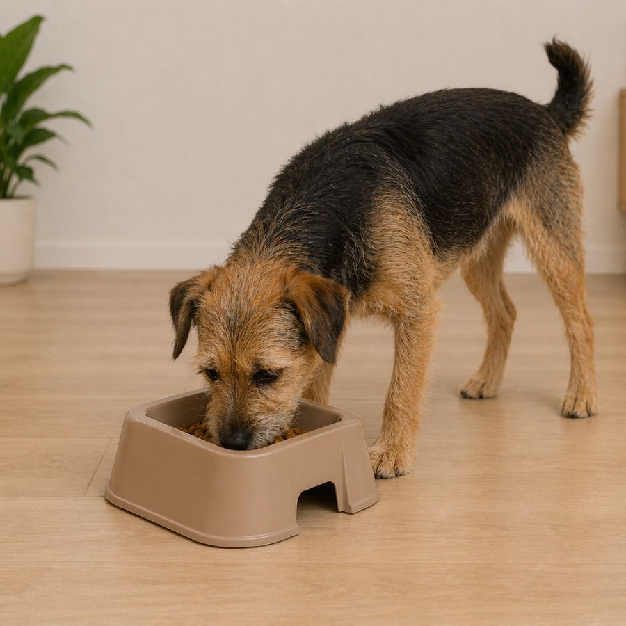 Leeby Comedero Cuadrado Taupe para perros