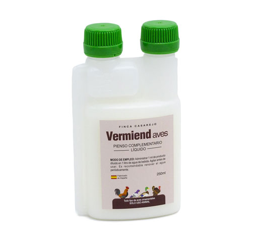 Vermiend 250 ml – Suplemento alimentico para Problemas de Vermes y Coccidios en Gallinas y Otras Aves de Corral – Producto 100% Natural