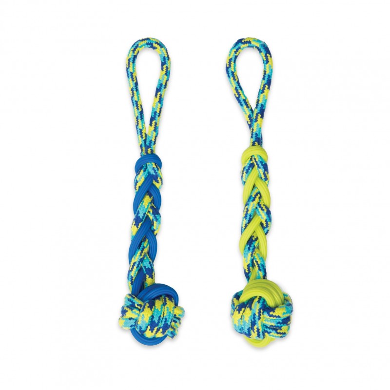 Juguete pelota de cuerda y TPR para perros Zeus Fitness Tug, 30 cm