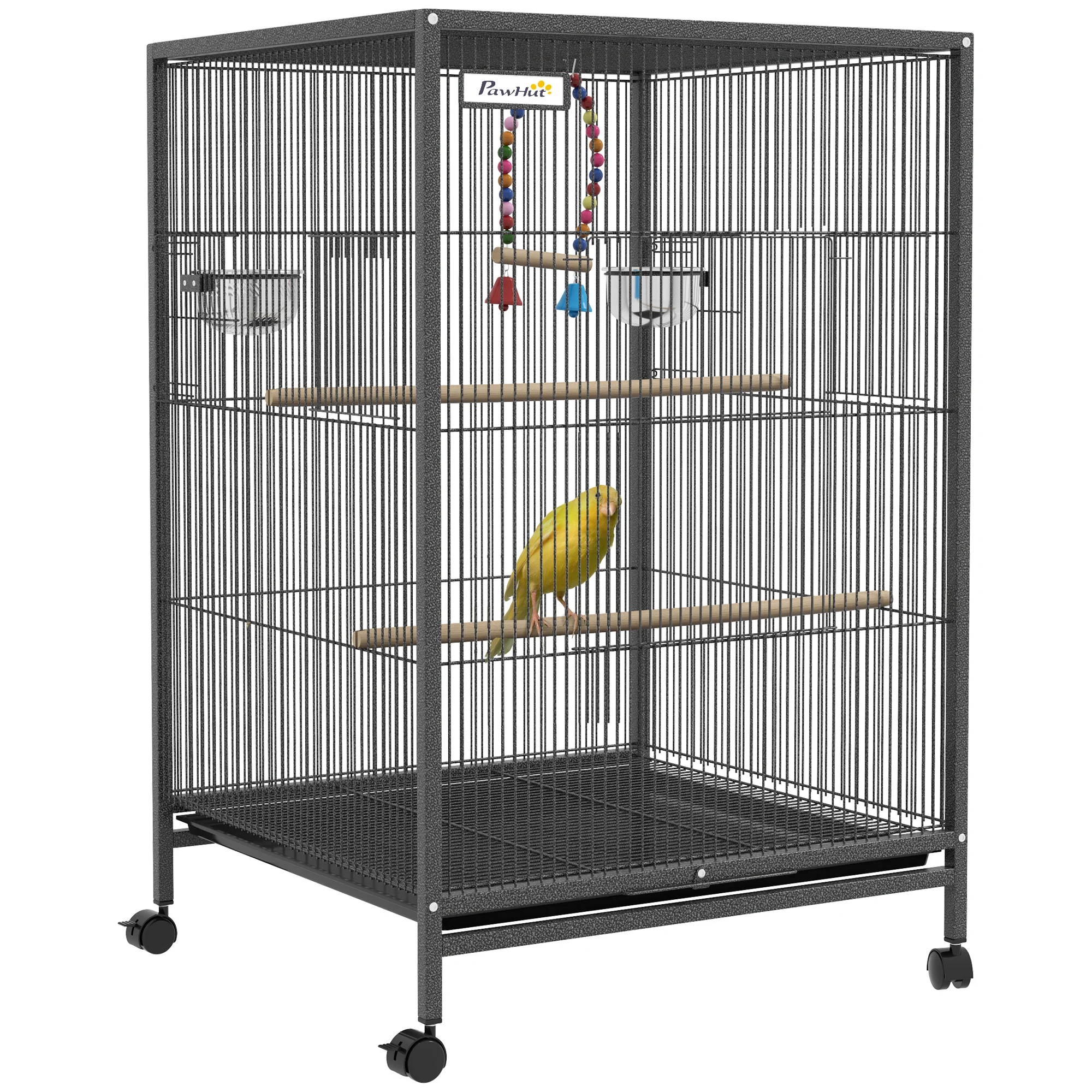 PawHut Jaula para Pájaros Gris Claro
