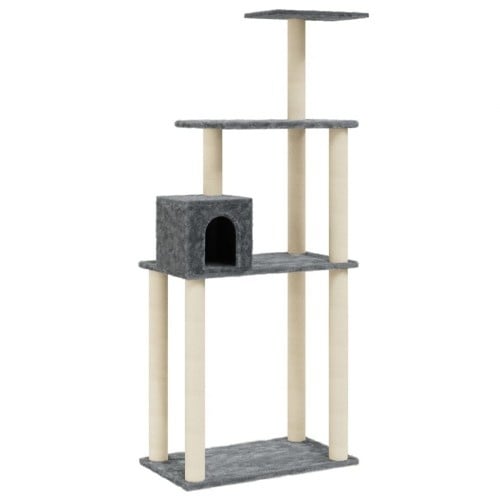 Vidaxl rascador elevado gris oscuro para gatos