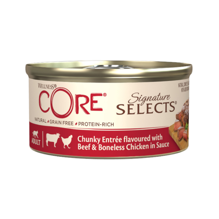 79 g  Wellness Core Chunky carne y pollo lata para gatos