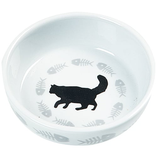 Flamingo Comedero de Cerámica Blanca para gatos