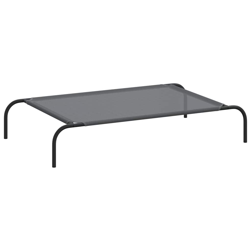 vidaXL Cama elevada para perros gris 110x65x20 cm textilene y acero