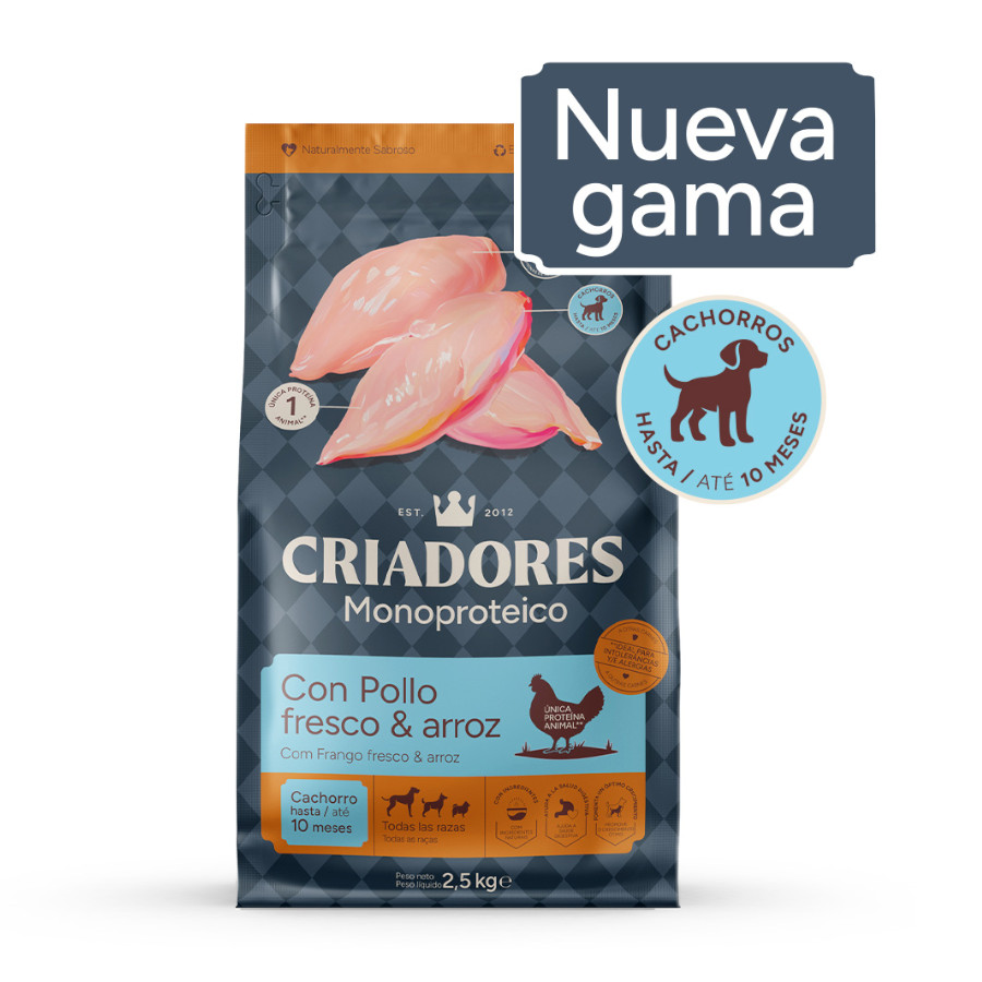 2 x 2.5 kg Criadores Monoproteico Puppy con Pollo pienso para perros ¡Pack Ahorro!
