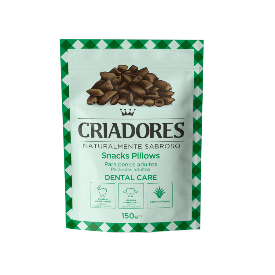 6 bolsitas x 150 g Criadores Bocaditos Cuidado Dental para perros ¡Pack ahorro!