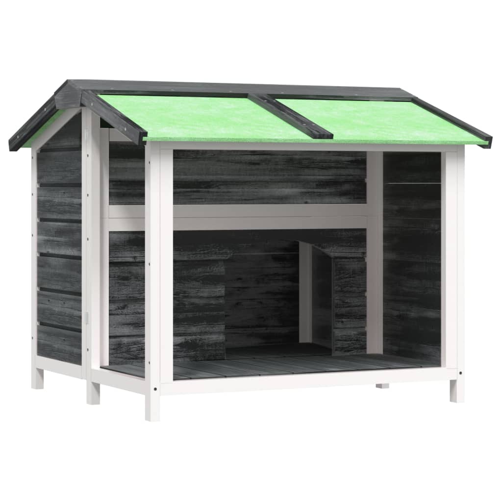 vidaXL Caseta para perros madera maciza de pino gris 96x87x80,5 cm