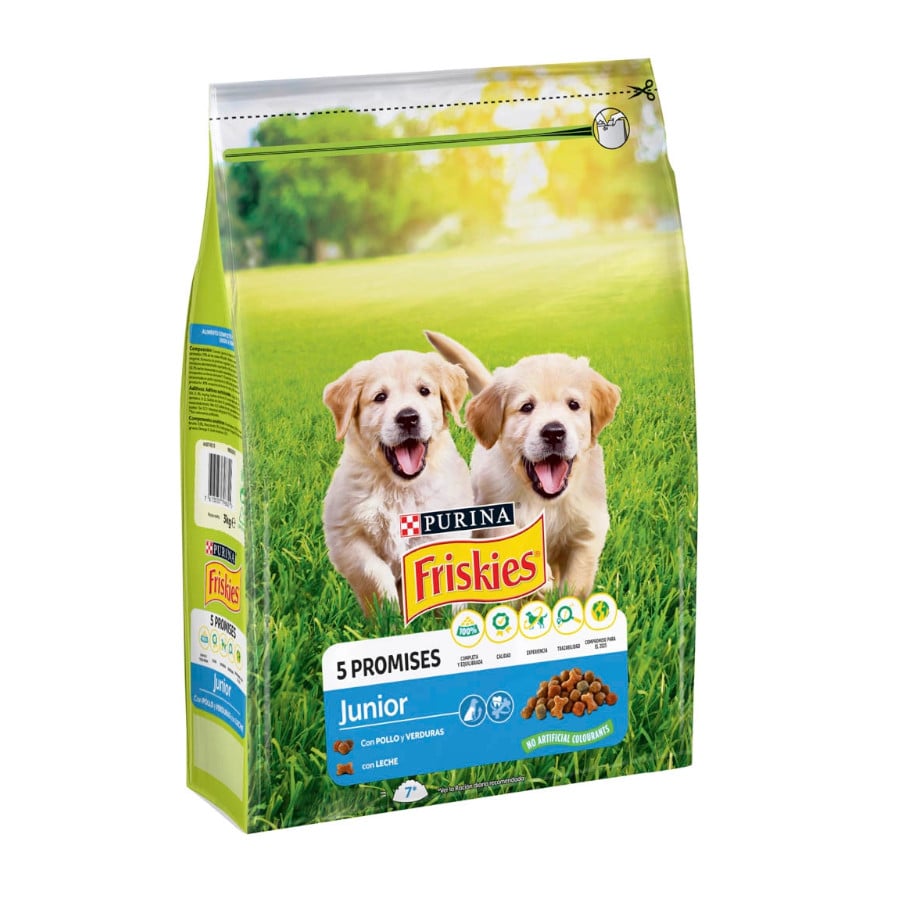 Friskies Junior Pollo y Verduras pienso para perros
