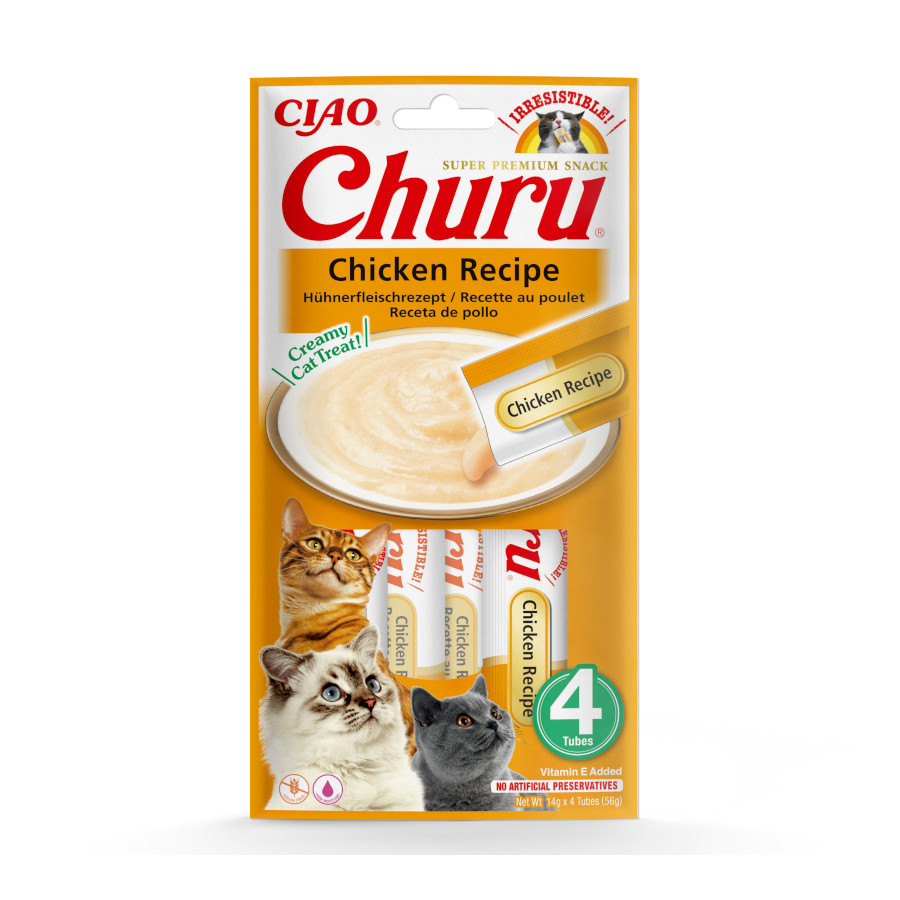 8 sobres x 14 g Churu Snack Cremoso de Pollo para gatos ¡Pack Ahorro!