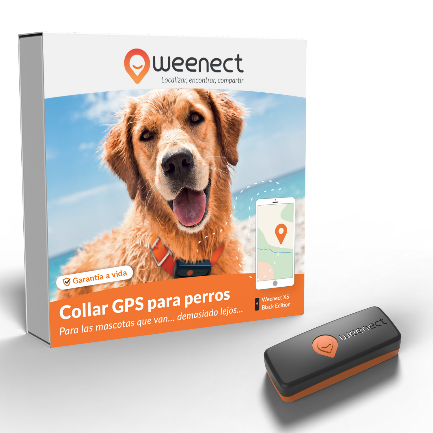 Weenect XS – GPS para perro (Negro)