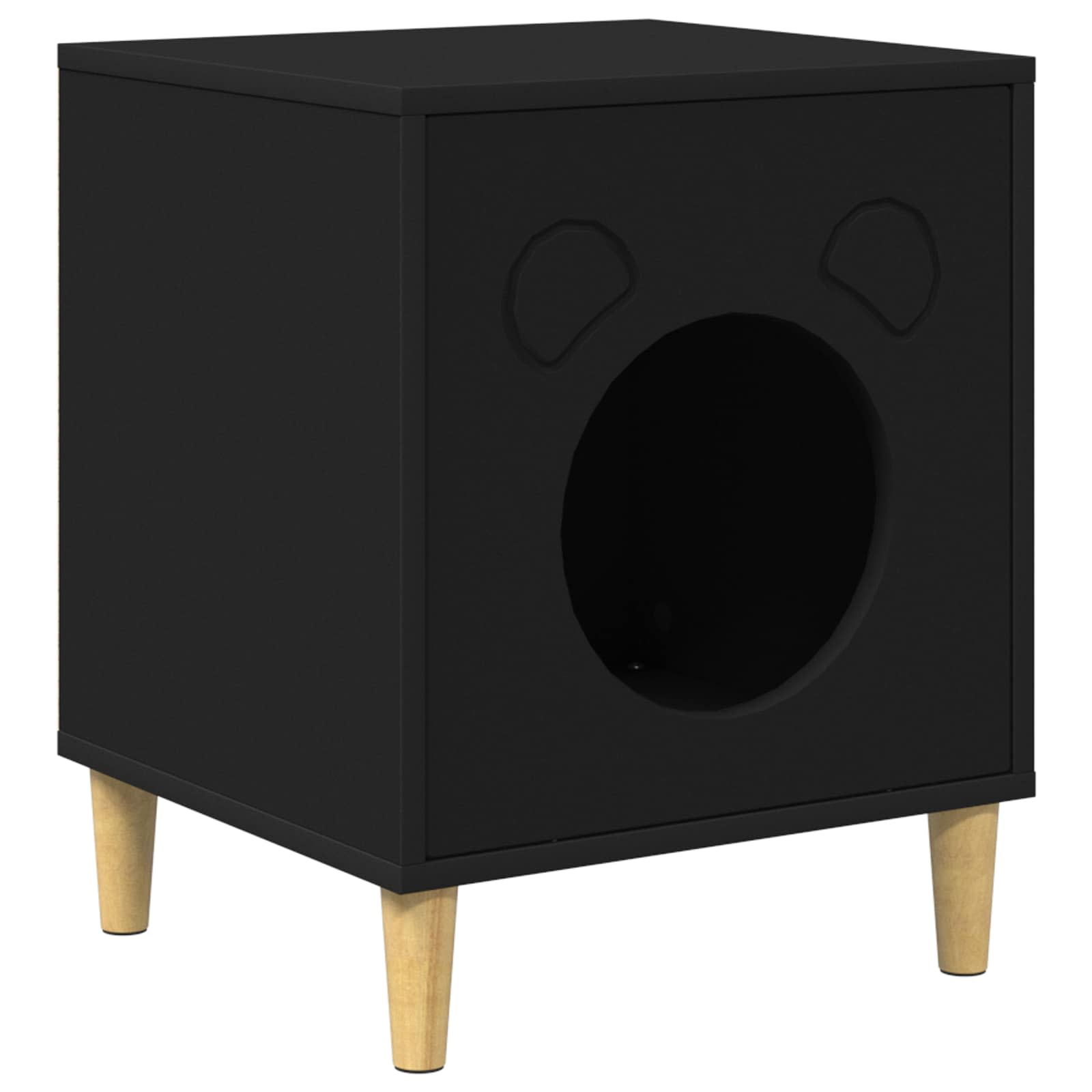vidaXL Casa para Gatos Negro 42,5 x 40 x 53 cm Madera de ingeniería