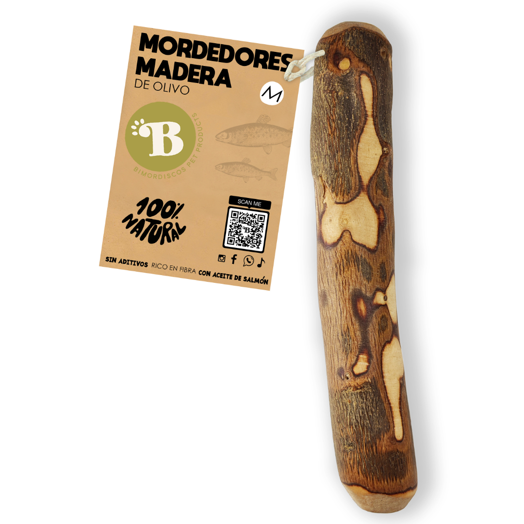 BIMORDISCOS Madera de olivo con Aceite de Salmón para perros Pack 2 x L