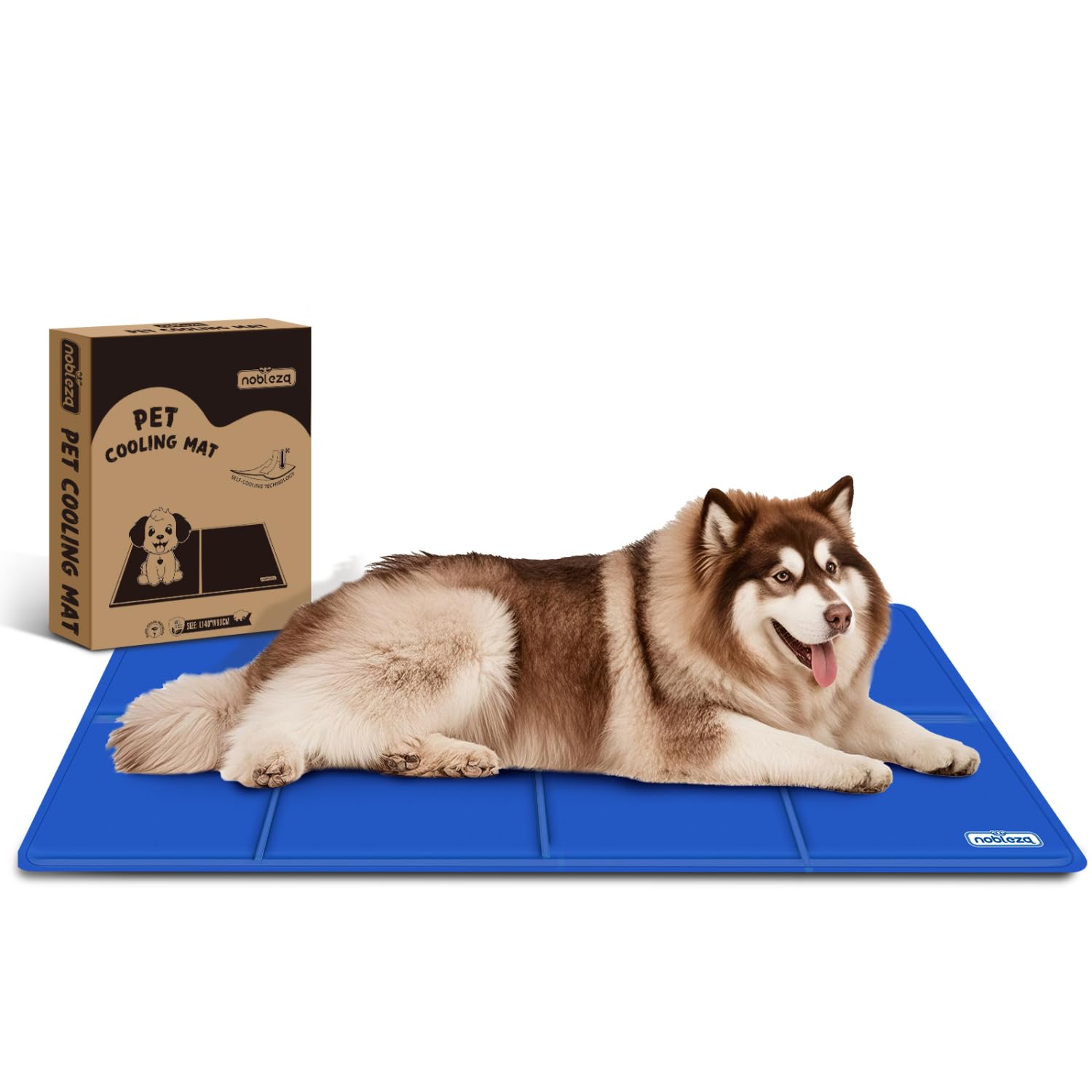Nobleza Alfombrilla Refrescante para Perros Extra Grandes,120*80cm, Auto Refrigerante No Tóxico, Cama Ideal para Perros en Verano, XXL, Azul