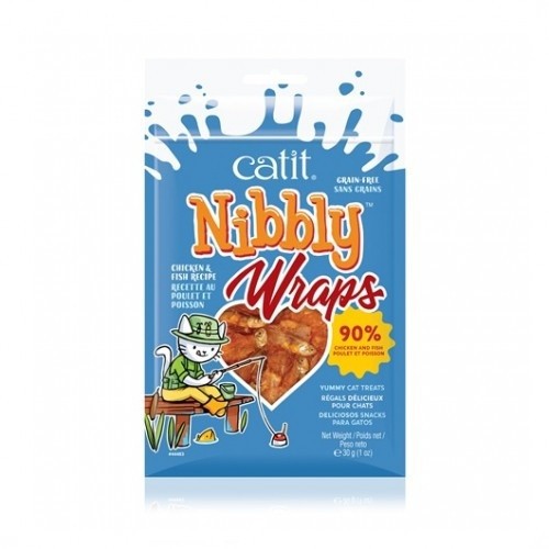Snack para gatos Nibbly Wraps sabor pescado y pollo, , large image number null