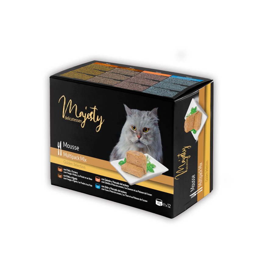 24 latas x 85 g Majesty Adult Mousse Mix lata para gatos ¡Pack ahorro!