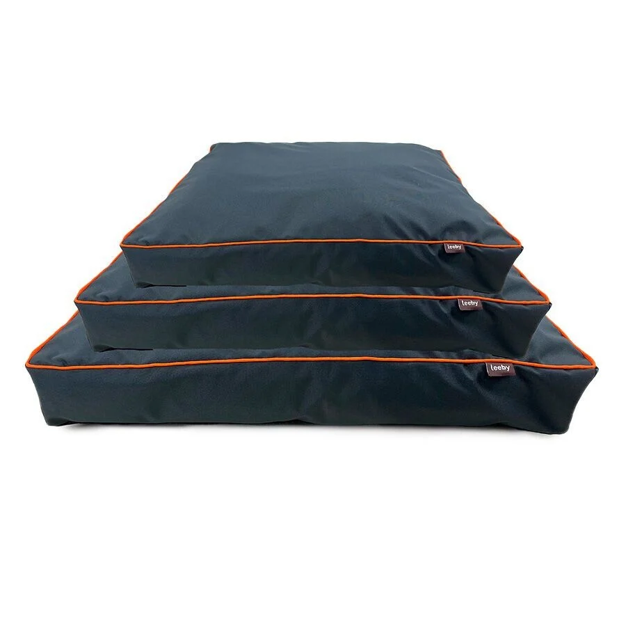 Leeby Colchón waterproof Antipelo gris para perros