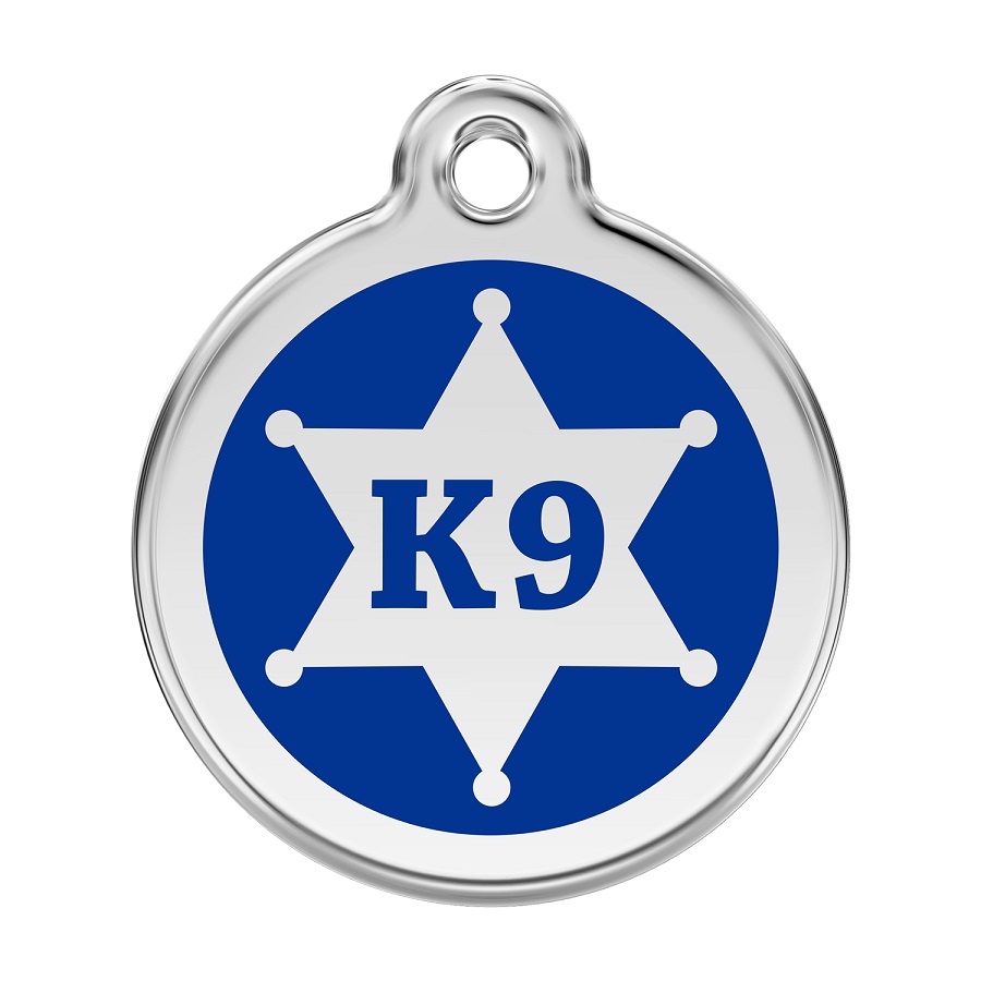Placa identificativa Acero Inoxidable Esmalte Alguacil Azul para perros
