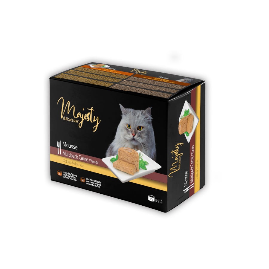 48 latas x 85 g Majesty Adult Gold Selection Mousse Carne lata para gatos ¡Pack ahorro!