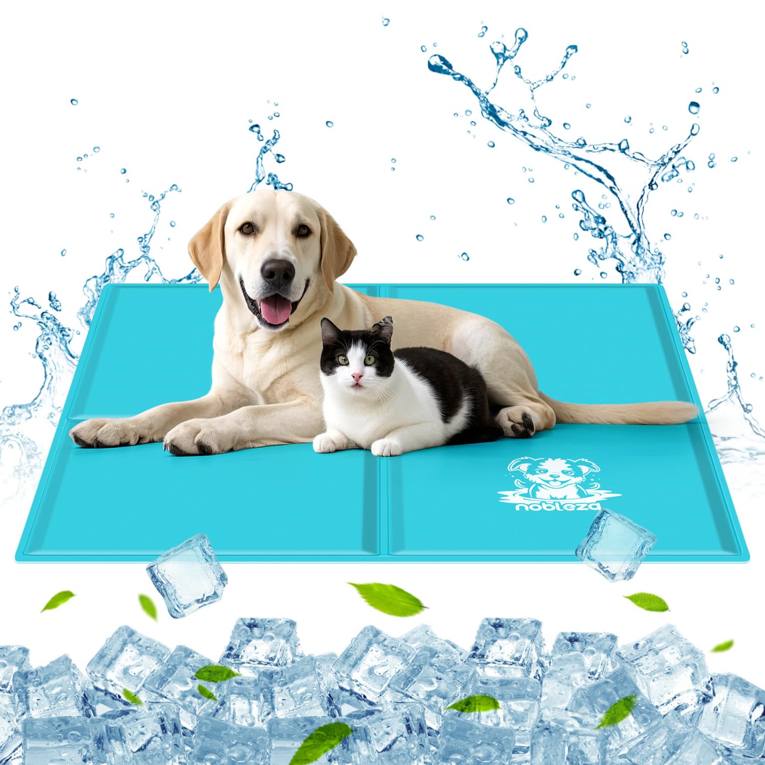 Nobleza Alfombrilla refrescante para Perros Gatos, 120*80cm Manta Rrefrescante para Perro, Cama Refrescante Mascotas Grande, Alfombra de Gel Activada