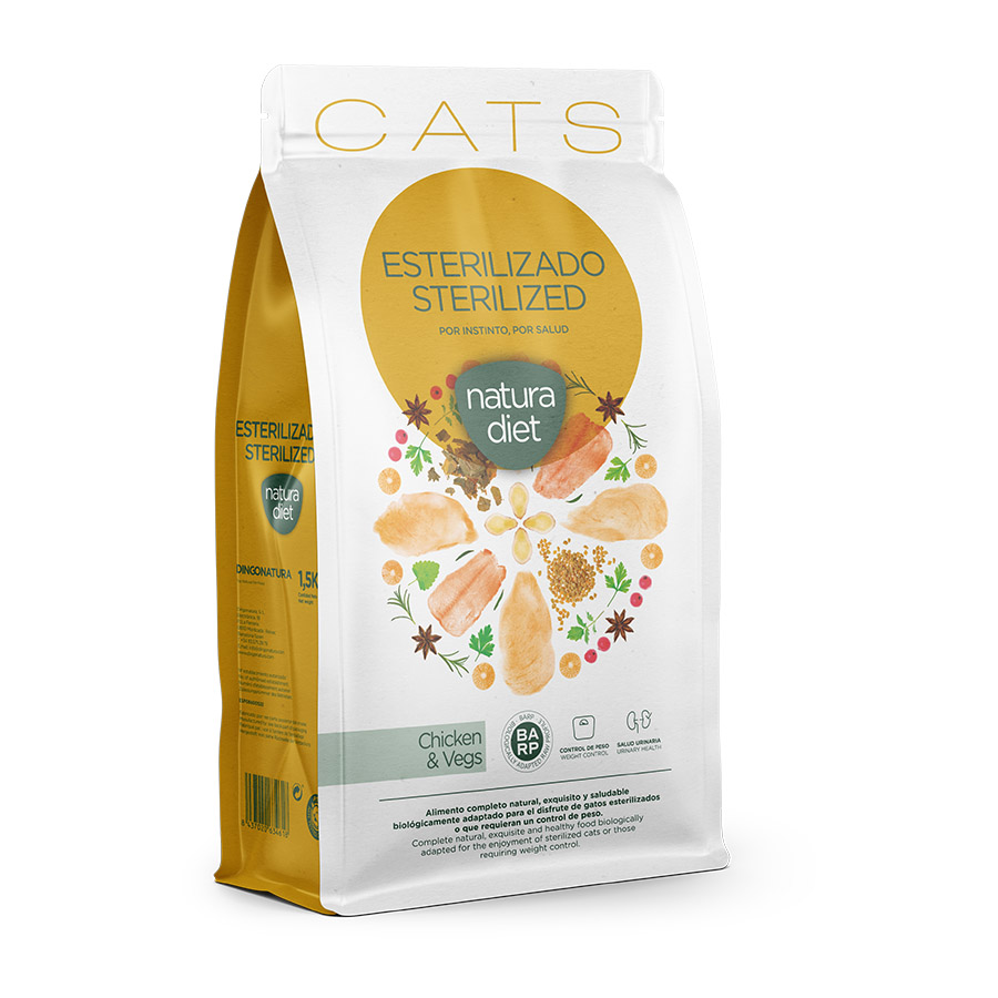 1.5 kg Natura Diet Sterilized Pollo pienso para gatos