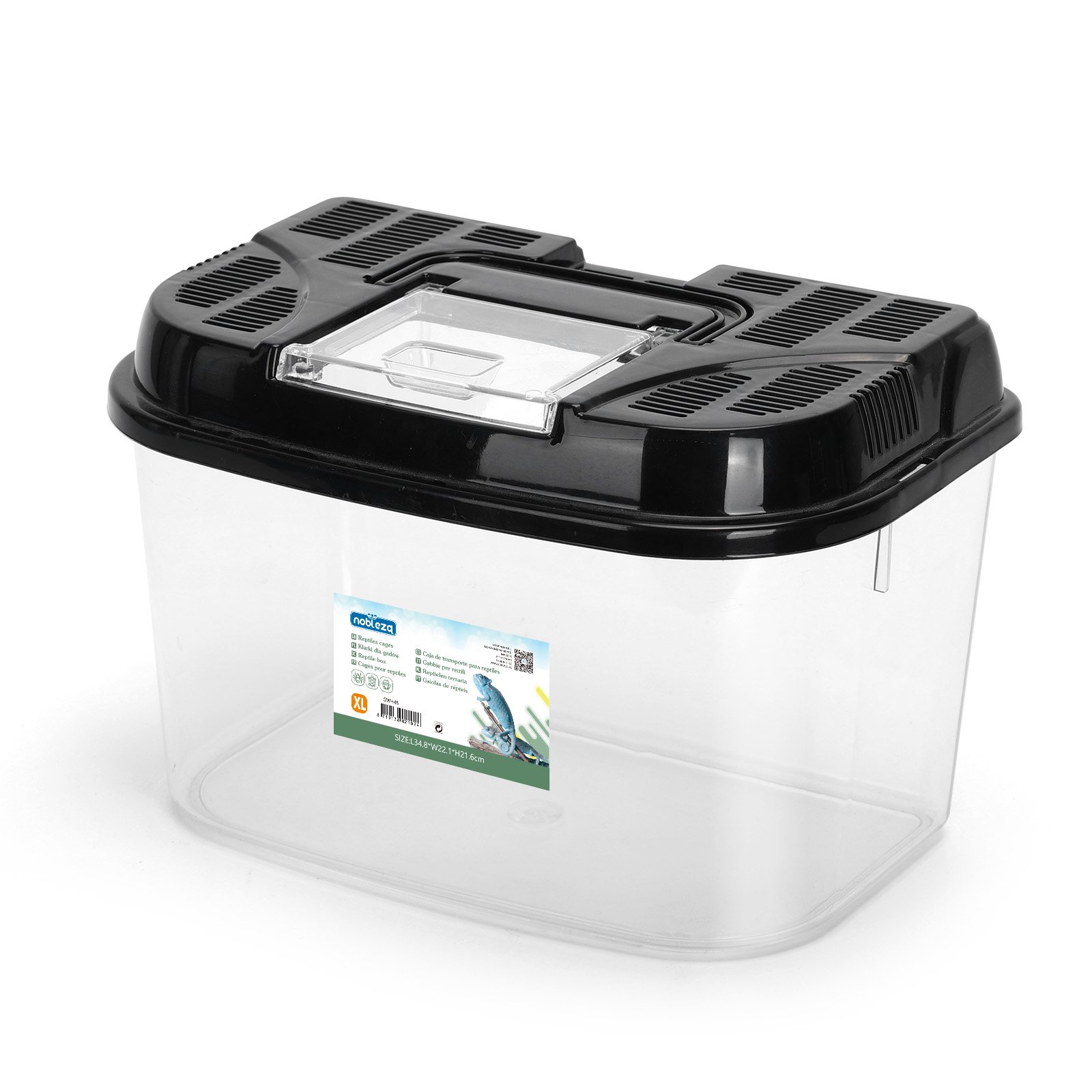 Nobleza Caja de Alimentación de Reptiles y Anfibios,Terrario de Plástico Transparente, Transportadoras para Tortuguera Spide Lagartija Escorpión