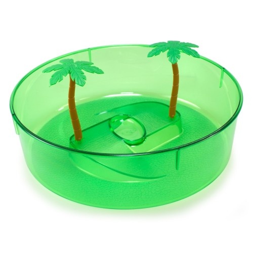Tortuguera redonda con palmera color Verde