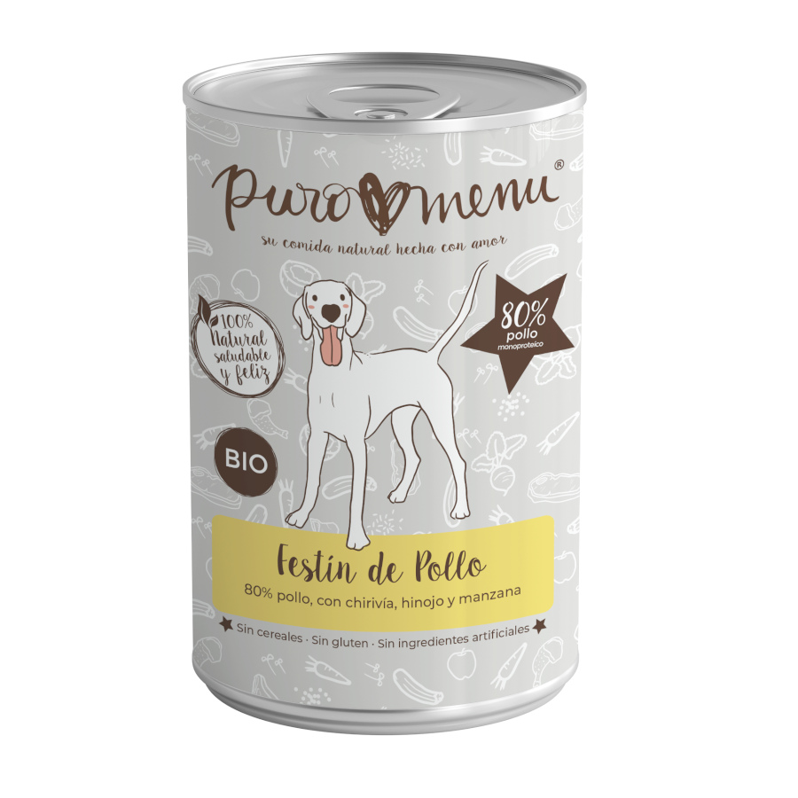 400 g Puro Menu Bio Festín de Pollo lata para perros